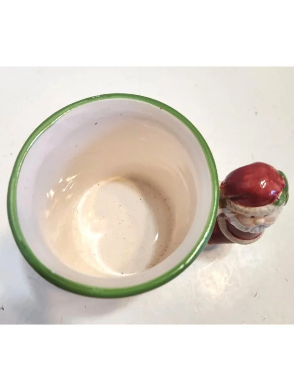 Hand-Painted Ceramic Christmas Mug With 3D Santa Handle & Holiday Designs